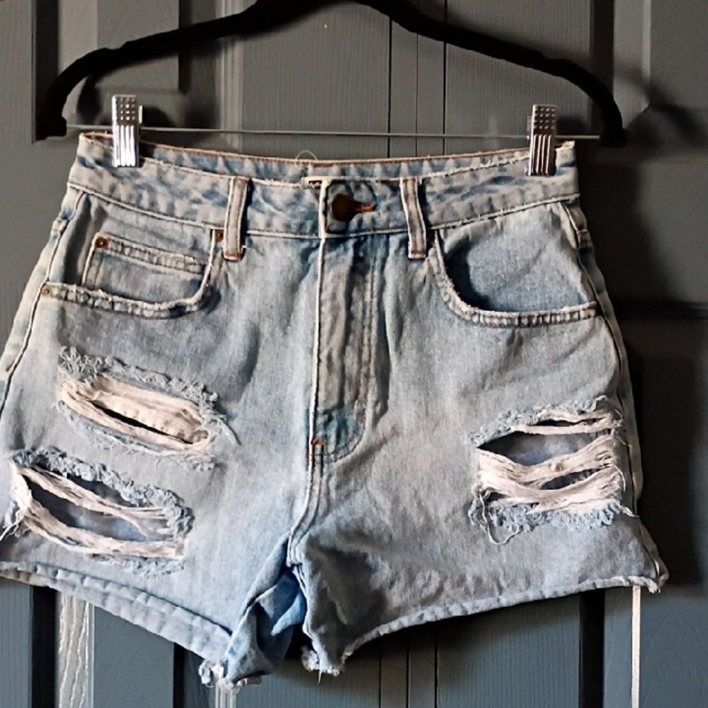 Billabong Light Blue Ripped Jean Shorts